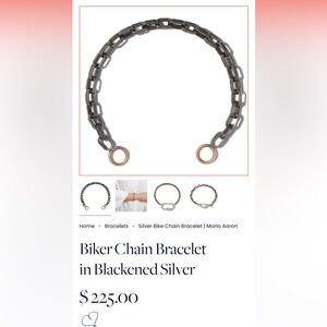 Marla Aaron Biker Chain Bracelet in Blackened Silver